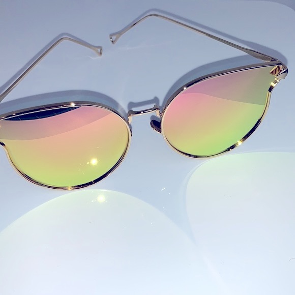 Cat Eye Pink Sunglasses Polarized Mirrored Flat-Lens Eyewear UV 400 Protection - Picture 3 of 12